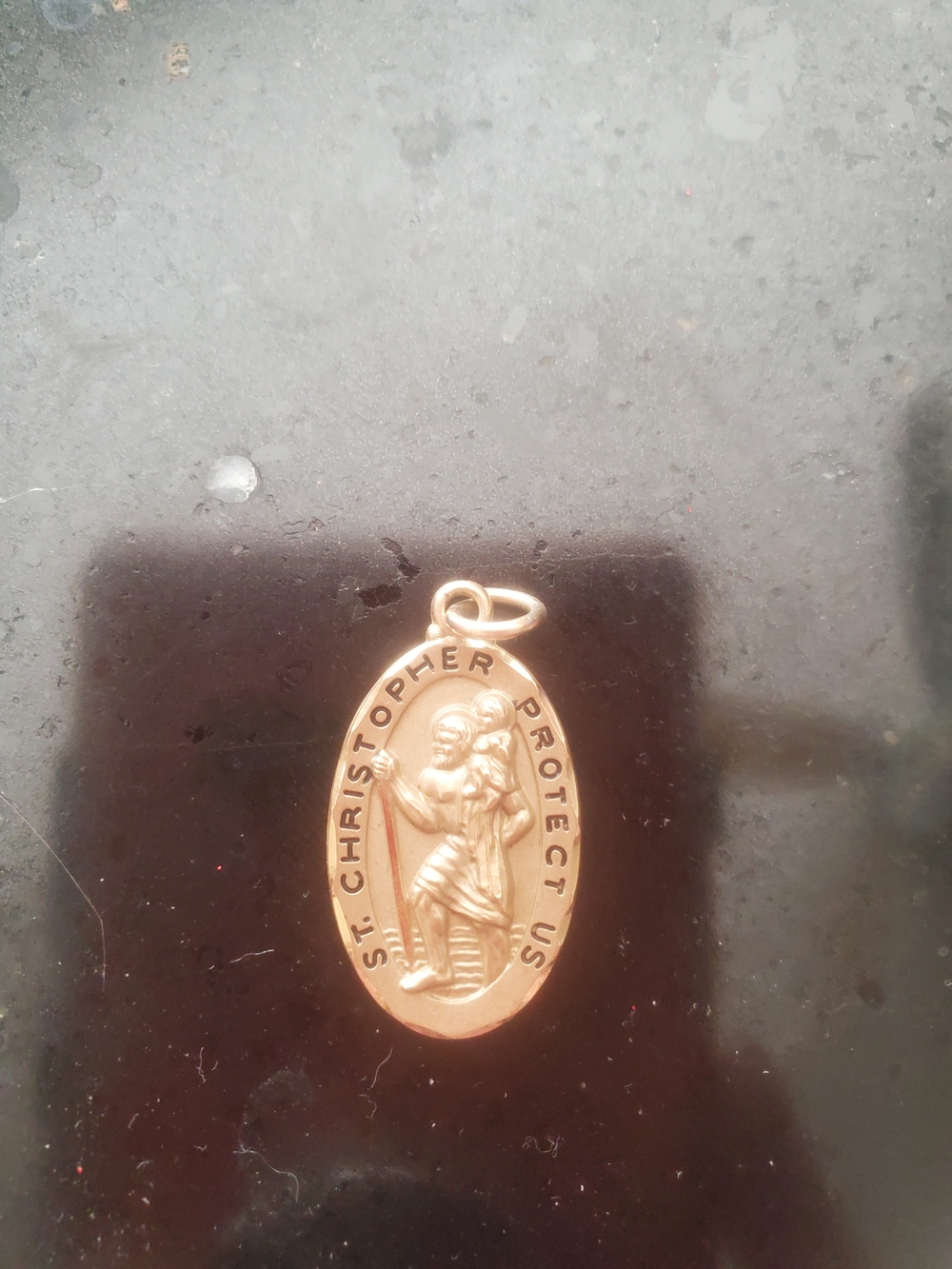 Vintage 14k Yellow Gold St Christopher Medal
